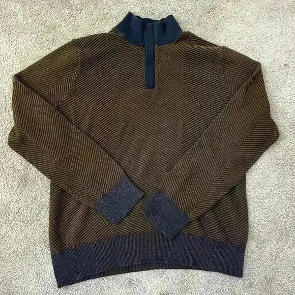 Perry Ellis Other - Perry Ellis XL Brown and Navy Sweater